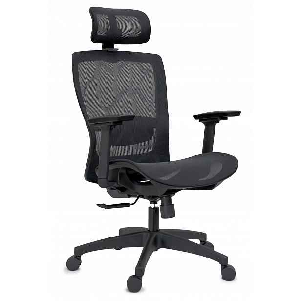 Pohodlné ergonomické nastavitelné kancelářské křeslo FXC004 s područkami a opěrkou hlavy