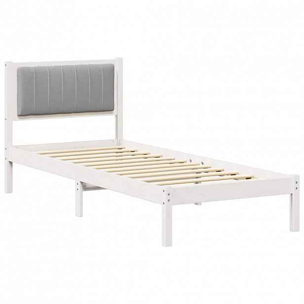 vidaXL Rám postele s čalouněným čelem s čelo Světle šedá 80 x 200 cm