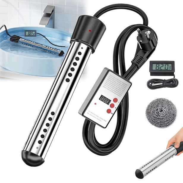 Elektronický Ohřívač Vody V Bazénu 3000 W Časovač Černý