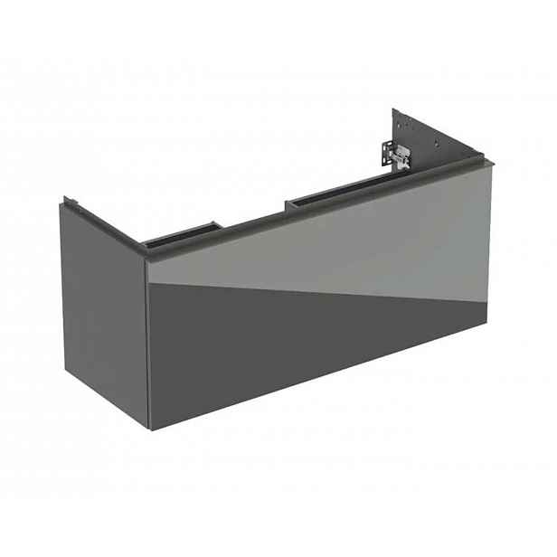 Geberit Acanto - Umyvadlová skříňka, 118x54x48 cm, 2 zásuvky, sklo/lávová 503.006.JK.2