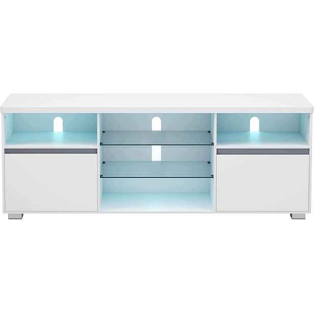 Tv Skříňka Vasagle Kailyn 160 CM, Led Osvětlení, 2 Skříňky, 70 Palců