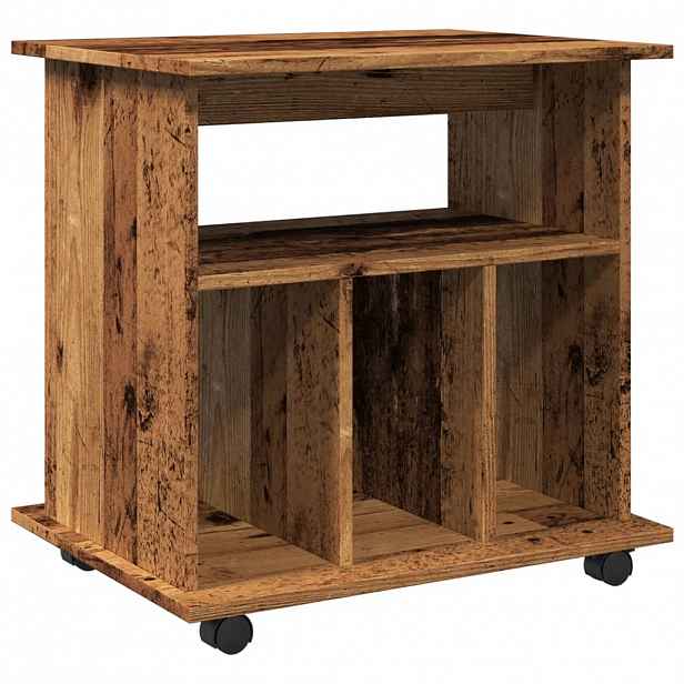 vidaXL Skříňka na kolečkách old wood 60 x 45 x 60 cm kompozitní dřevo