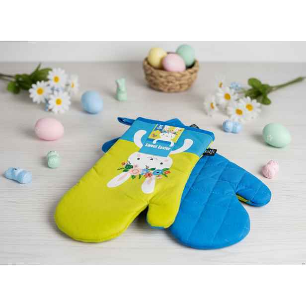 Kuchyňské bavlněné rukavice - chňapky SWEET EASTER 100% bavlna 19x30 cm