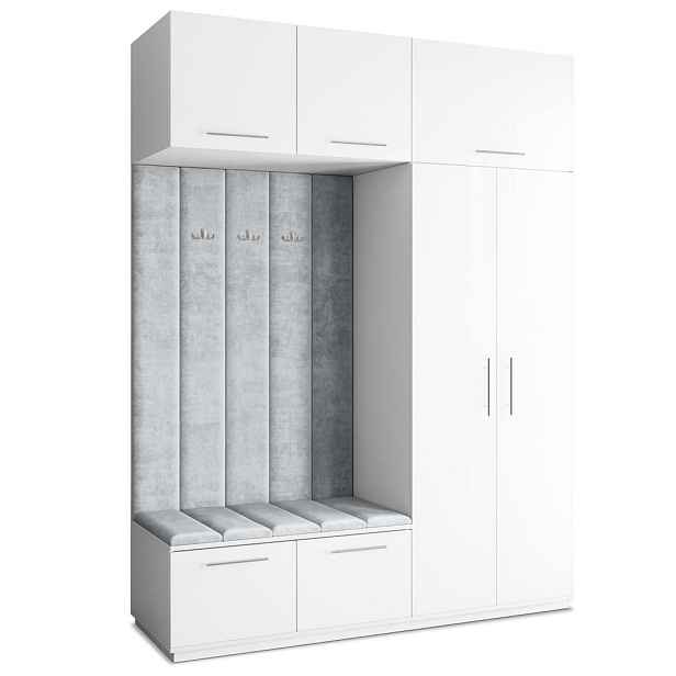 MASSENO MODERNÍ PŘEDSÍŇOVÁ SKŘÍŇ REMA, 180/240/60 cm, bílá