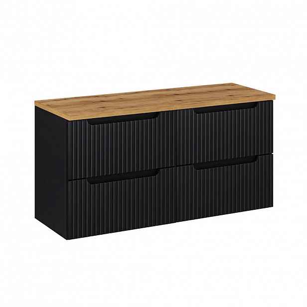 Petits-meubles SKŘÍŇKA POD UMYVADLO 120.4cm Riva Černá a dřevěná