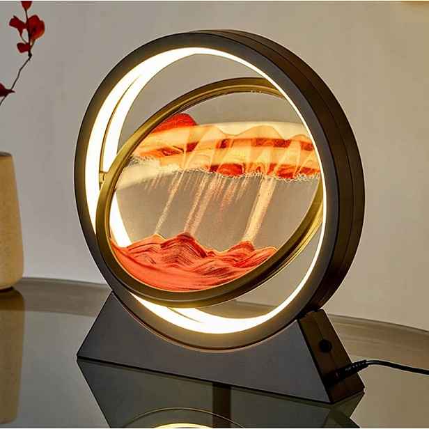 Pohyblivé 3D Pískové Obrazy Přesýpací Hodiny Deep Sea Sandscape Led Stolní Lampa
