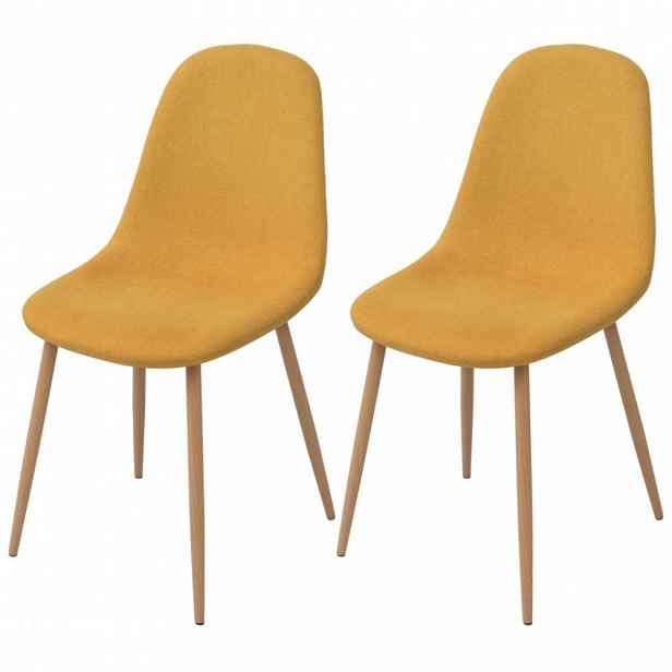 Jídelní židle 2 ks látka / kov Žlutá
