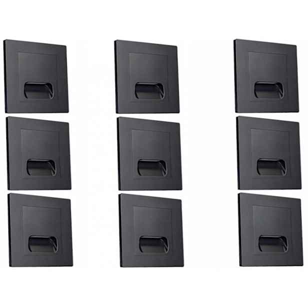 9x Led lampa na schody 230V Černá Schodišťová lampa Osvětlení schodů