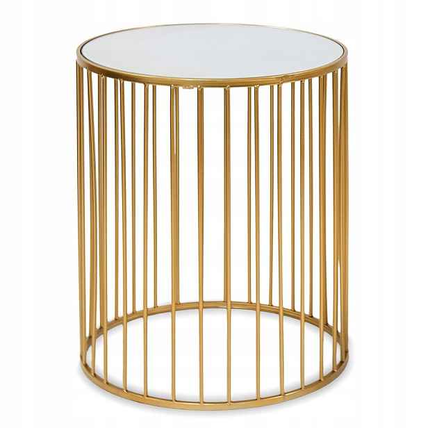 Kovový Stolek Se Zrcadlem Zlatý 50 cm Moderní