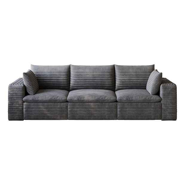 Modfu MODULÁRNÍ pohovka z látky 260x90x60 cm tmavě šedá s odnímatelným polstrováním a pěnovou konstrukcí