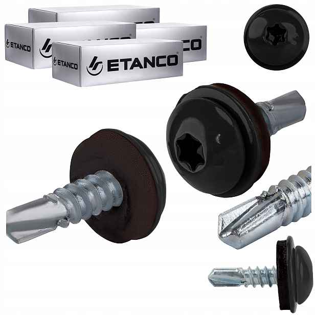 Šrouby do kovu Torx 3 mm 4,8 x 19 mm Ral 9005 1000 ks Etanco GT3 Ph Z14