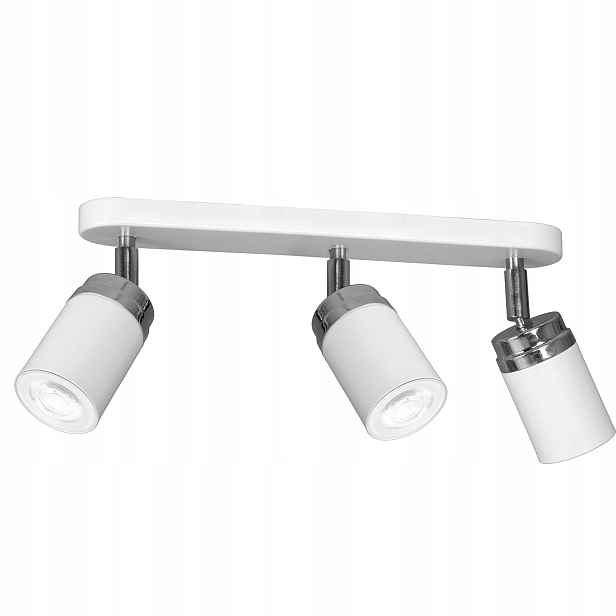 Stropní svítidlo 3xGU10 15W Luminex Reno bílá/chrom, nastavitelné reflektory