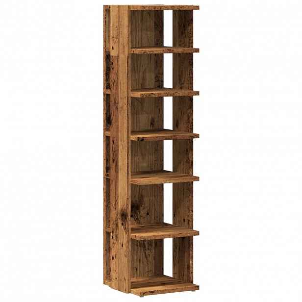 vidaXL Botník old wood 28 x 27 x 102 cm kompozitní dřevo