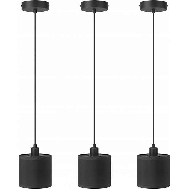 Závěsná lampa 3-bodová E27 Černá Nastavitelná výška
