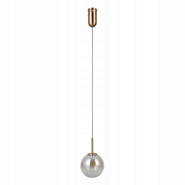 Italux Závěsná lampa Velada zlatá Led koule 5W sklo jantar 3000K