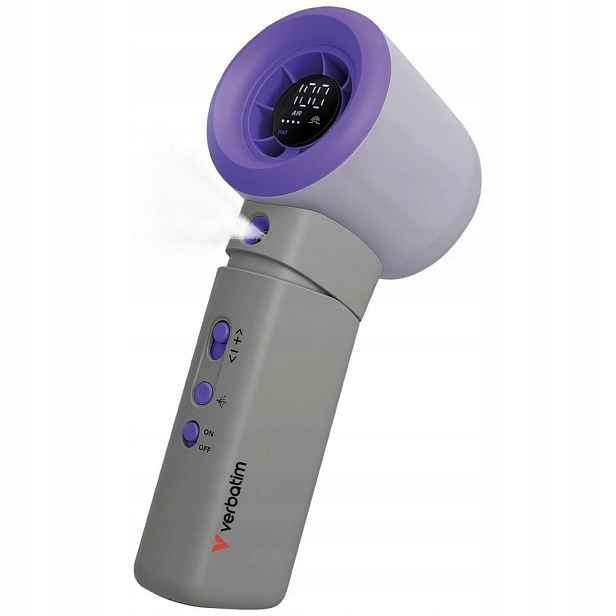 Ruční větráček Verbatim Cool `n` Go Aqua Breeze fialovo-šedý 32345