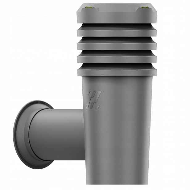 Boční stěnový Větrací komín s odtahovým otvorem, průměr 110, Grafit 7024