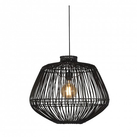 Černé závěsné svítidlo z ratanu Good&Mojo Madagascar, ⌀ 60 cm