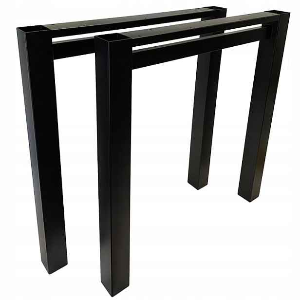 Kovové nohy U pro stůl Loft Industrial černé 68x72 cm Profil 6x6 cm 2 ks
