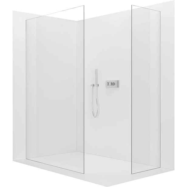 Sprchová zástěna Walk-in Crystal T L/P - 8 mm - bezvzpěrový systém - chrom, transparentní sklo - 150x60x200 cm