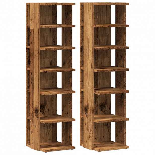 vidaXL Botníky 2 ks old wood 28 x 27 x 102 cm kompozitní dřevo