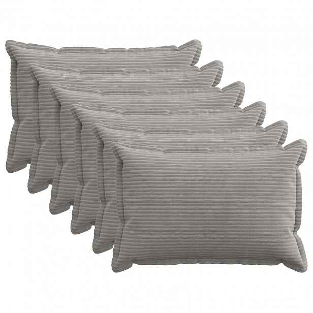 vidaXL Povlak na polštář 6 ks HOUTEN Světle šedá 30 x 50 cm manšestr
