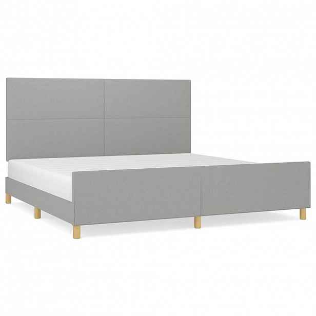 vidaXL Rám postele bez matrace světle šedý 200 x 200 cm textil