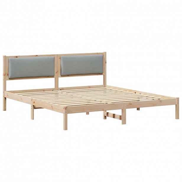 vidaXL Rám postele Světle šedá 200 x 200 cm Masivní borové dřevo