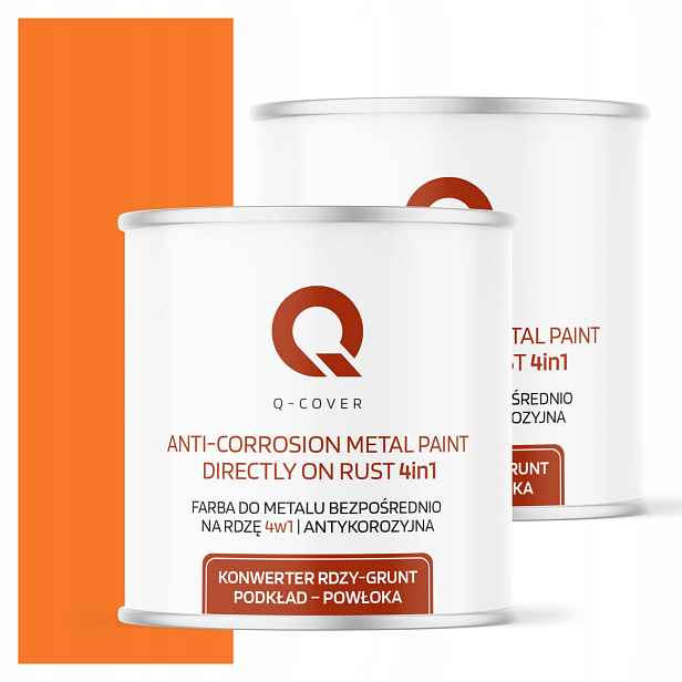 Barva Přímo na rez Metal Aluminium 2,5L 4v1 Polomatná Oranžová Pastelová