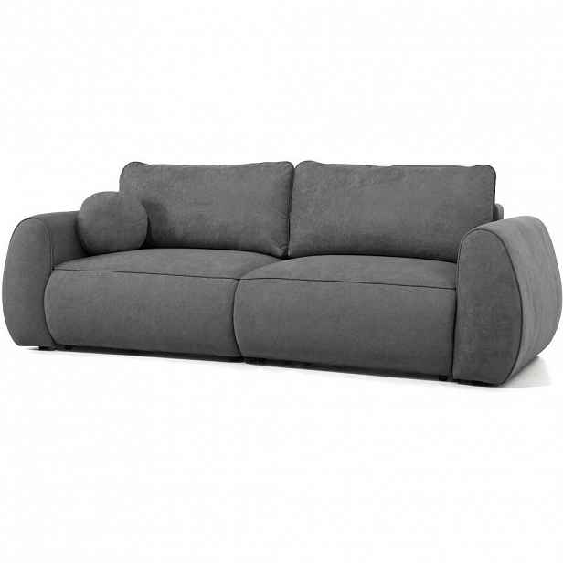 Beautysofa ROZKLÁDACÍ POHOVKA Bravo, 3místná s rohovou funkcí a 2 úložnými prostory, tmavě šedá