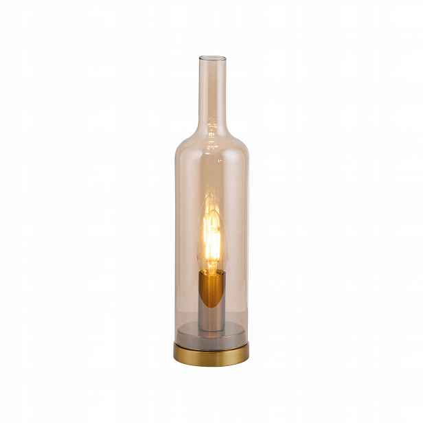 Dekorativní jantarová stolní lampa ze skla do obývacího pokoje Bottle