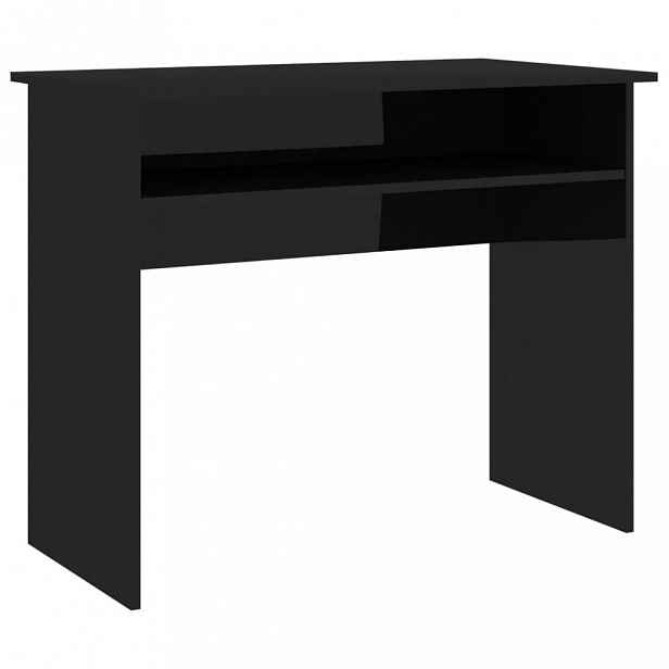 Psací stůl s policí 90x50 cm Černá lesk