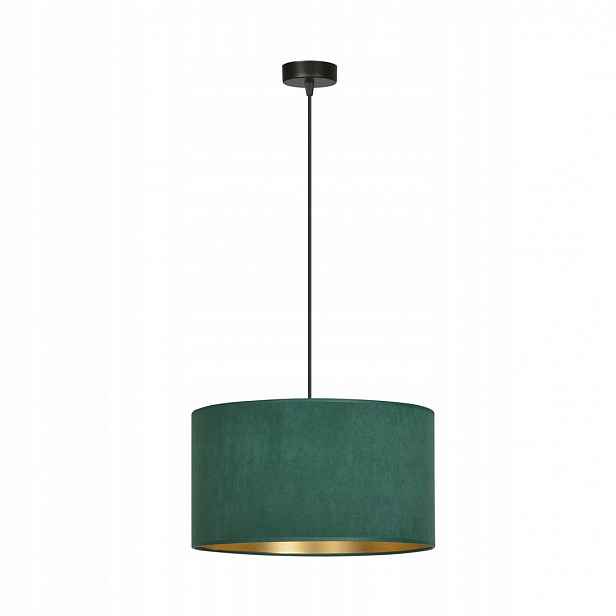 Závěsná lampa Hilde, 1-bodová, černá, velurové stínidlo, E27