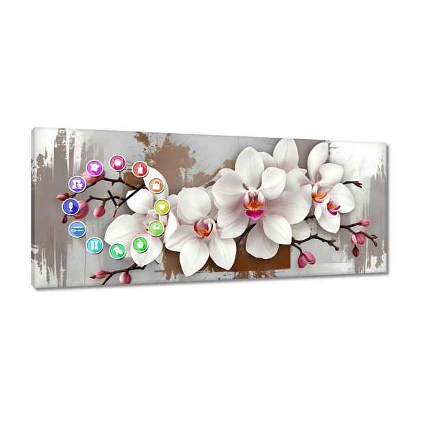 Hodiny 100x40 Bílá orchidej