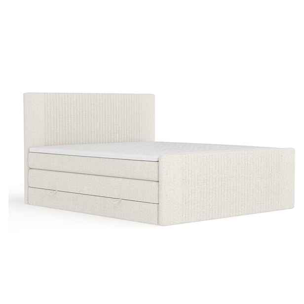 Béžová boxspring postel s úložným prostorem 180x200 cm Bergamo – Maison de Rêve
