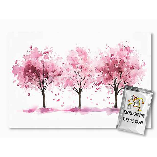 Fototapeta Flizelina Akvarel Grafika Příroda Růžové Dřevo 416x254 130g