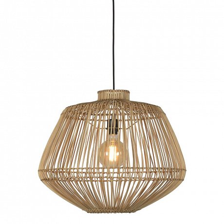 Hnědé závěsné svítidlo z ratanu Good&Mojo Madagascar, ⌀ 60 cm