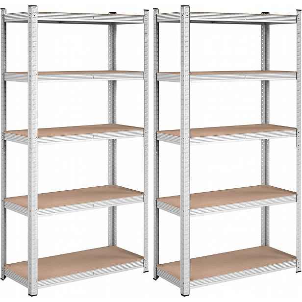 Regál Songmics, sada 2 ks 90 x 180 x 40 cm, stříbrný