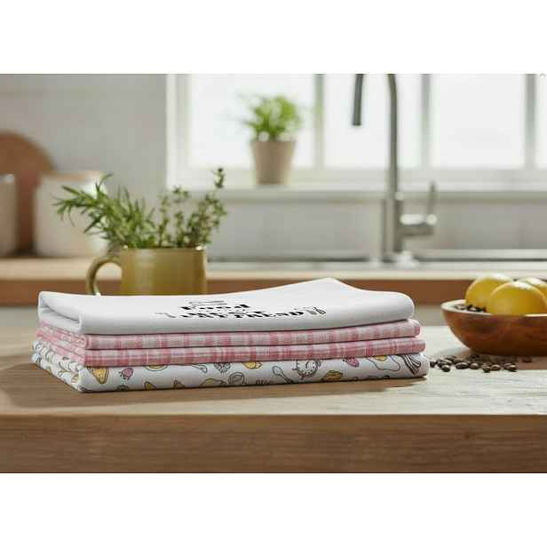 Set 3 kusů bavlněných utěrek PINK mix barev 40x60 cm 100% bavlna MyBestHome cena za 3 kusy