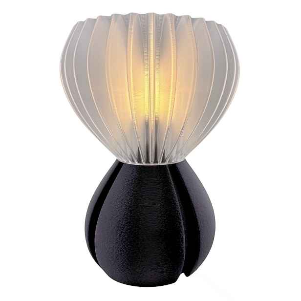 Stolní lampa Noční 3D Forge Saku E27 29 cm Designová černá Bezbarvá