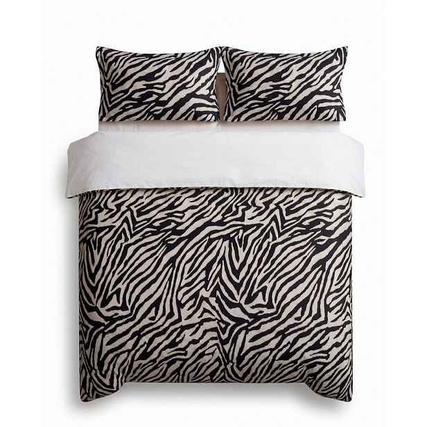 Černé povlečení na jednolůžko 200x140 cm Zebra – Mijolnir