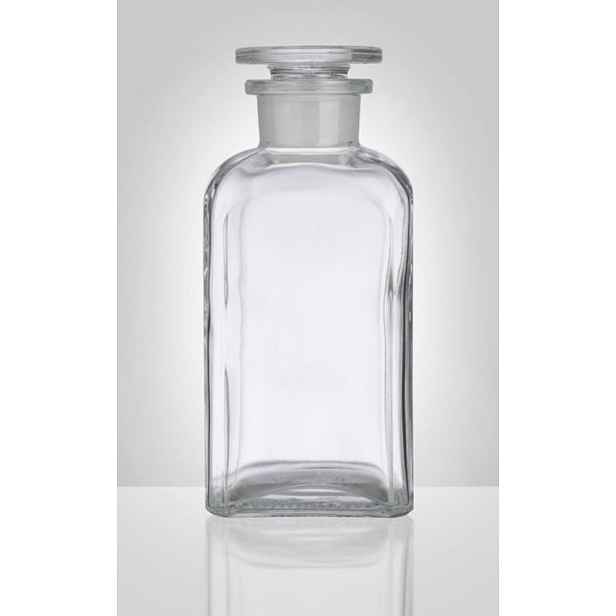 dóza-prachovnice 250ml-čtv.čirá, zabr.víko, sklo
