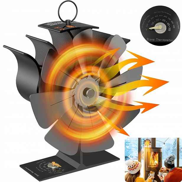 Krbový Ventilátor 8 Lopatek, Motory S Teploměrem Nevyžadují Baterie