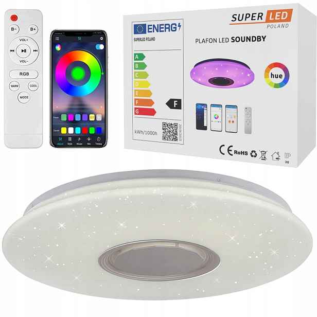 Lampa Led panel Stropní Svítidlo Rgb Cct Bluetooth reproduktor dálkový ovladač SuperLED