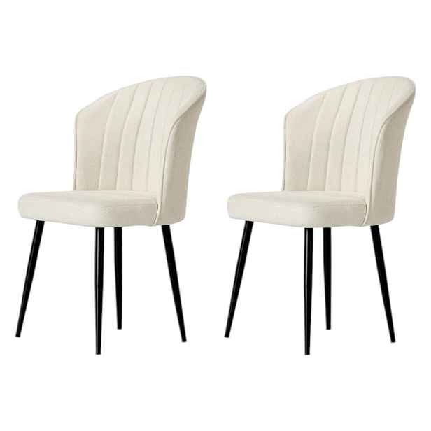 Sada jídelních židlí Rubi Cream and Black, 2 ks