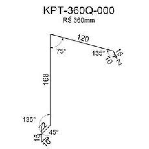 Ukončení pultové střechy RS360A-75 SP25 RAL7035 0,50mm 2bm
