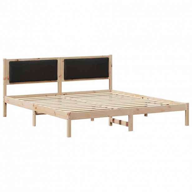 vidaXL Rám postele s čelo Černá 200 x 200 cm Masivní borové dřevo