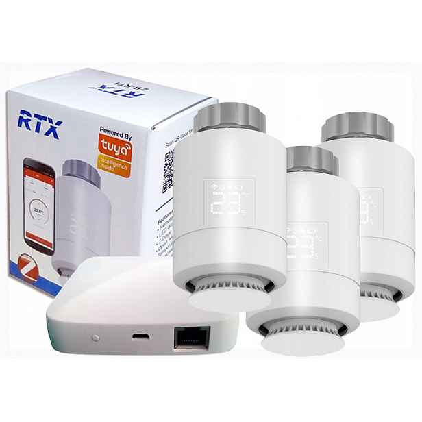 3x Hlavice Rtx Termostat ZigBee Lan brána Tuya SET3