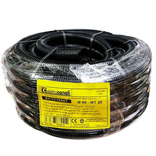 Chránič kabelů černá Uv 50 mm 750N Pvc husí krk 25 m 50/42