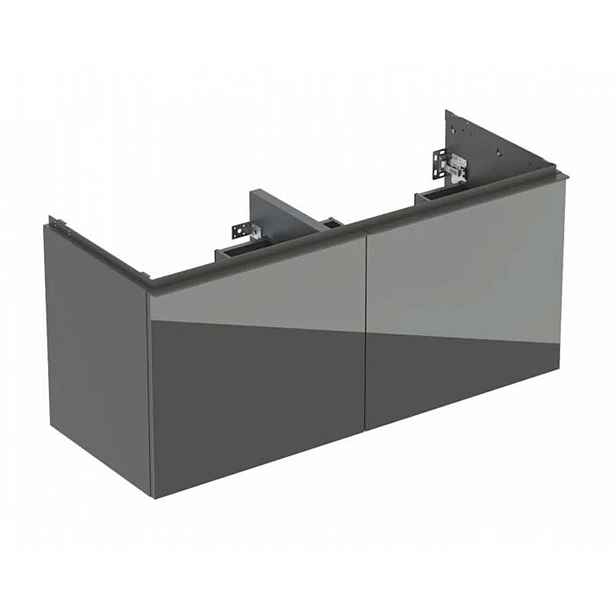 Geberit Acanto - Umyvadlová skříňka, 118x54x48 cm, 4 zásuvky, sklo/lávová 503.007.JK.2
